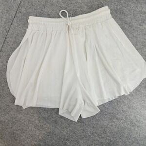 Love Tree White Flowy Athletic Skort Shorts Tennis Skirt Workout Womens Small